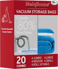 MEIQIHOME Vacuum Storage Bags, Space Saver Sealer Bags,Vacuum seal bags for clothing, Pillows, Comforters, Blankets, Bedding,Travel,20 COMBO
