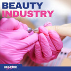 Beastek Nitrile Disposable Exam Gloves, 4Mil 100Ct Powder-Free Latex-Free Food-Safe for Cooking Medical Esthetician, Hot Pink