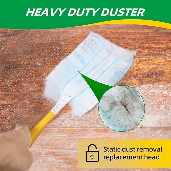 Duster Refills,Static Dust Removal Brush Disposable Replacement Head Compatible with Swiffer Duster Refills for Electronics, Furniture, Blinds, Ceiling Fans (Blue, 18 PCS)
