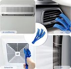 2Pcs Window Venetian 7 Finger Blind Cleaner Duster Tool and 2Pcs dust-Removing Brushes（Orange,Yellow, Blue）