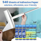 Large Lint Roller Refills: DELOMO 9.45 in Lint Roller Refill (6 Pack, 540 Sheets), Compatible Only with DELOMO Large Lint Roller, for Cleaning Floor, Carpets, Bedding, Couch, Cars, & Pet Hair