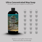 Lapew Brazilian Summers Scented Mop Soap - Brazilian Waves Luxury Floor Cleaner Concentrate for Mopping Tile, Laminate, Vinyl & Hardwood | Streak-Free, Low-Foam | 36 oz