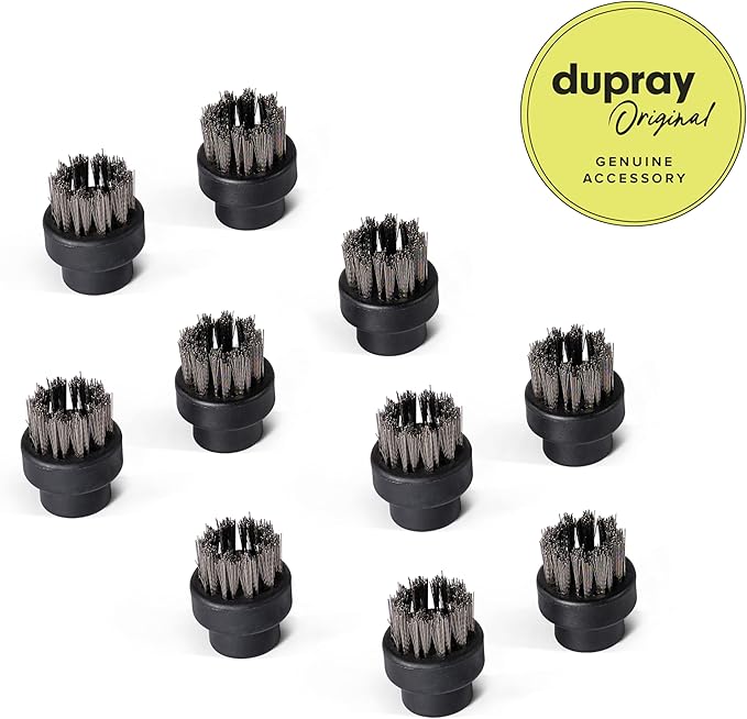 Dupray Small Stainless Steel Brushes - Ultimate Heavy-Duty Cleaning Accessories for Dupray Steam Cleaners, Pack of 10