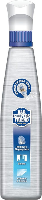 Bar Keepers Friend Stainless Steel Cleaner Spray (25.4 oz) + Microfiber Cloth - Removes Fingerprints and Grime Without Dulling