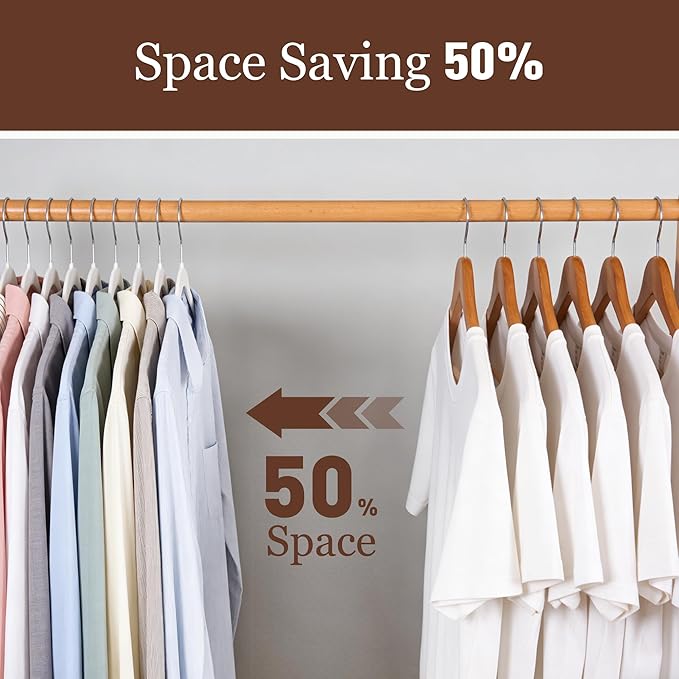 Velvet Hangers 30 Pack, Slim Non-Slip Clothes Hangers Space-Saving for Closet, Heavy Duty for Pants, Coats, Skirts, Jeans, Sweaters and More, Nylon-Flocked, White