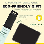 Reusable Paper Towels - 10 PACK - Roll of Washable Cotton Cloth Paper Towels - Paperless Reusable Napkins Cloth Washable - Absorbent + Long Lasting - Zero Waste Products - (Black Tie)