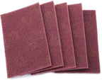 5pcs Nylon Scourer Pad Shell Polishing Professional Industrial Abrasive Hand Scouring Pad (fine-Red)