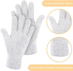 Patelai 3 Pairs Microfiber Plant Dusting Gloves Leaf Cleaning Gloves for Indoor Plants, Blinds, Furniture, House (Pink,Nude,White,Large)