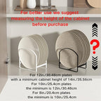 2 Pack Kitchen Plate Holder Organizer for Cabinet Space Saver Dinner Dish Storage Rack Upright Dish Drying Racks Metal Plate Dish Racks Stand for Cupboard and Countertop Rustproof Large White