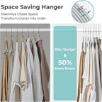 HOUSE DAY Plastic Hangers 100 Pack, Grey Clothes Hangers Non Slip with Rubber Grip, Heavy Duty Hanger with 360º Swivel Metal Hook, Ultra Thin Hanger Space Saving for Closet Organizer