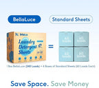 BellaLuce Laundry Detergent Sheets – 240 Loads Fresh Scent, Hypoallergenic & Eco-Friendly Laundry Sheets Detergent, Plastic-Free Washer Sheets for Home, Dorm & Apartment