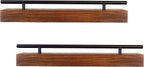 Floating Shelf Spice Rack - Multipurpose Pantry, Kitchen & Bathroom Wall Mounted Organizer for Spices, Essential Oils - Rustic Wood Hanging Shelving for Home - Solid Pine