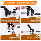KJX Upgraded Shovel Handle Extension, Ergonomic Snow Shovel Handle Replacement, Back Saver Attachment Universal Fit for Weed Eater, Rakes, String Trimmers, Shovels and More Yard Tools
