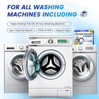 Washing Machine Cleaner Pre-Portioned Powder Tablets for Top Load & Front Load Washers, Odor-Removing, Detergent-Buildup Dissolving, Easy-Dissolve Maintenance Cleaner-12 Pack