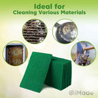 Heavy Duty Scouring Pad, 96Pcs Household Scour Pad for Kitchen, Garage and Outdoors, Reusable Dish Scrubber Pads for Pan and Metal Grill - Green