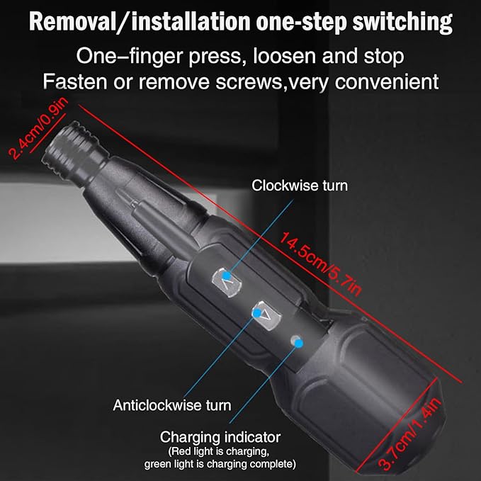 Electric Screwdriver Cordless Rechargeable Power Screwdriver Set, Portable Automatic Home Repair Tool Kit with LED Lights & USB Charging Cable for Men (1PCS)