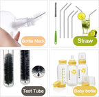 Long Bottle Brush, 17 in Bendable Cleaner Brushes for Cleaning Neck Beer Bottles, Wine, Baby Bottles, Water Bottles, Tumblers, Flask, Bird Feeder, Vase, Pipes and Brewing Supplies 7 Pack