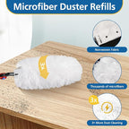 30 Pack Duster Refills Compatible with O-Cedar Flex & Catch Duster, 360° Heavy Duty Disposable Duster Refills Replacement, 3X More Dust Cleaning Than Feather Dusters