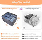 EASEVE 2Pcs Closet Organizers and Storage Bins for Clothes - 12 Cell Drawers Organizer Grid Storage Box for Jeans Pants Sweater Towel T-shirts, Wardrobe Shelf Dividers Closets Organization