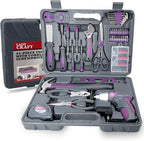 44PCS 4V Cordless Screwdriver Tool Kit Set Pink Color Tools Lady Tools Kit Home Repair Set Toolbox Hand Tool Kit Storage Case Gift Set LADYCRAFT