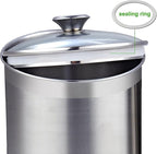 Cooks Standard Stainless Steel Food Jar Storage Canister Set Medium 4-Piece, 0.95qt/1.6qt/2.5qt/3.5qt Airtight Containers with Glass Lid for Tea Coffee Sugar Flour