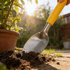 9" Small Weeding Trowel with Serrated Edge, Stainless Steel Digging Trowel Garden Shovel with Good Grip Handle for Digging, Planting, and Loosening Soil Potted Plants