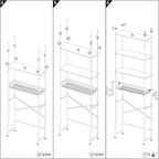 Mlinavn Over-The-Toilet Storage Rack, 4-Tier Bathroom Organizer Shelf Over Toilet with Adjustable Shelf and Basket, Freestanding Space Saver Bathroom Shelves Above Toilet for Room (Black)