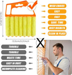 Maxdot 12 Pcs Blind Cleaner Duster Tool, 7 Finger Dusting Cleaner Tool, Handheld Blind Dusters for Cleaning, Washable Mini Brush for Air Conditioner Wood Blinds Window Dust Dirt, Yellow