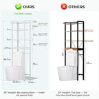 GRUSIGN Over-The-Toilet Storage Shelf, 4-Tier Bathroom Organizer Shelf, Freestanding Space Saver Shelves Over Toilet with Adjustable Shelf for Bathroom, White