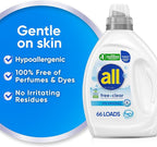 all free clear, Original, Liquid Laundry Detergent for Sensitive Skin, Unscented and Hypoallergenic, Concentrated, 50oz, 66 Loads