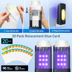Fruit Fly Trap for Indoors-2PCS, 2 in 1 Fly Trap Indoor with Night Light for Home with 20 Refills, Gnat Traps for House Indoor, Plug-in Insect Trap for Gnats, Flies, Moths-Black