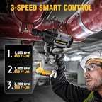 900 Ft-lbs Cordless Impact Wrench, 1/2 Inch Impact Gun Compatible DeWALT 20V MAX Battery, Brushless Constant High Torque Impact Driver with 3 Speed, Tool Only (No Battery Included)