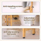 Cozivolife Over The Toilet Storage with 2 Baskets, 4-Tier Bamboo Organizer Rack with Paper Holder & 4 Hooks & Waterproof Feet Pad,Freestanding Shelf for Bathroom(Natural)