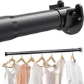 Supforce Closet Rods for Hanging Clothes, 17 to 99 Inches Stepless Adjustable Metal Closet Rod, 1.3 Inches Heavy Duty Clothes Hanging Rod for Closet Wardrobes Laundry RV, Black