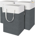 TasticTotes laundry basket 3-Pack, laundry hamper, Hamper with handles, collapsible laundry baskets, Waterproof dirty clothes hamper, Towel Storage for Home or Dorm, 75L-Grey