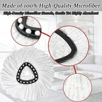 6Pcs Mop Heads Replacement,Spin Mop Replacement Head Compatible with Cedar Easywring 1-Tank System,Including 4 Spin mop Replacement Heads,2 Brush Head Machine Washable & Easy to Replace
