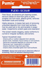 PUMIE Flexi-Scour, 5.5 x 4 Inch Flexible Scrubbing Screen for Household Cleaning, Flexible Scouring Mesh Pad, FLEX-12 C Abrasive Grit Cleaning Screen for Grill, Removes Carbon, Rust, Scale(Pack of 48)