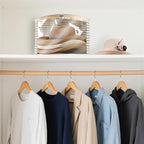 1 Pack Hat Storage Box with Clear Window, Holds up to 7 Caps Cowboy Hat Organizer Bag for Closet for Wide Brim Hats with Carrying Handles, Gray