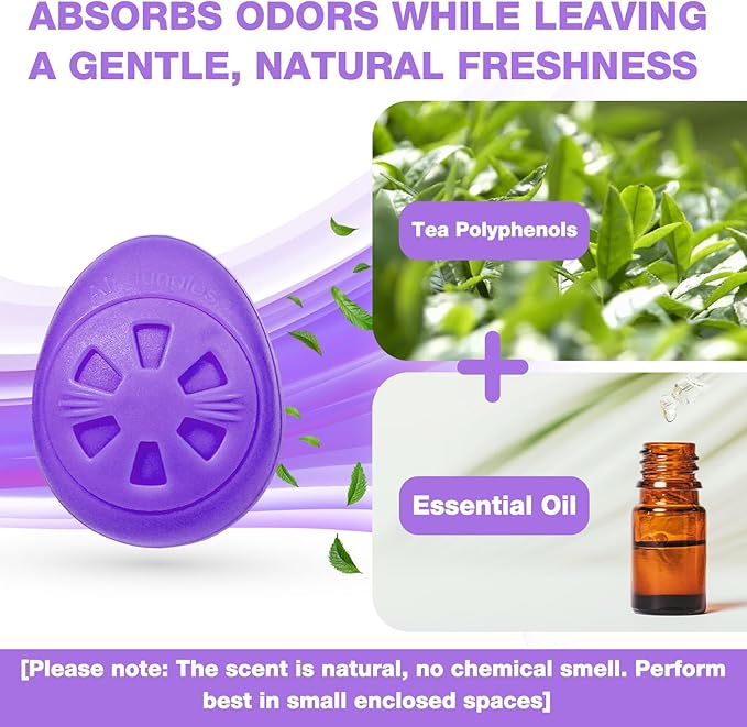 Air Jungles Shoes Deodorizer Ball 12 Ct, Lavender Scent, Odor Remover Balls for Sneakers, Gym Bags, Lockers, Closets, Hampers, and Drawers, Essential Oil Provides Natural Freshness