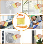 6 Finger Blind Cleaner Duster Tool, LZJPECES Window Blinds Cleaner with 6 Reusable Microfiber Covers for Venetian, Wood, Vinyl Blinds, AC Vents, Window Sills & Tracks