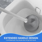 Toilet Brush and Plunger, 3 in 1 Toilet Bowl Brush and Holder with Crevice Cleaning Brush Wall Mounted Household Bathroom Cleaning Tools Combo Set(White-Gray)