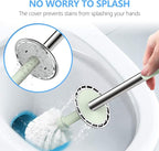 SetSail Toilet Brush, Compact Size Toilet Bowl Brush and Holder Toilet Brushes for Bathroom with Stainless Steel Handle Toilet Cleaner Brush with Durable Scrubbing Bristles, Splash-Proof, Green
