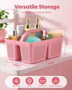 4 Pack Portable Shower Caddy, Integrated Handle, Reinforced Plastic, Organizer Storage Bathroom Supplies and Beauty Products, Cleaning Supplies, Shower Basket for Home, Dorm, Shelf and Cabinet
