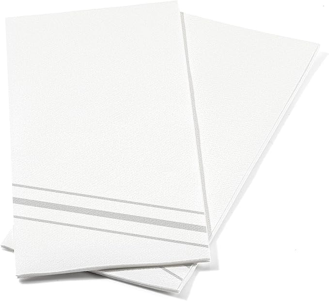 50 Pack Linen Feel Guest Paper Hand Towels | Disposable Super Absorbent Airlaid Paper Towels For Bathroom, Party, Weddings, Or Events | 12 x 17 Inches 1/6 Folded Decorative Design
