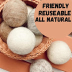 SEDLAV Wool Dryer Balls for Dryer Wool Dryer Balls - Wool Laundry Balls for Dryer, Wool Dryer Balls Laundry Reusable, Natural Reusable Fabric Softener & Wrinkle Reducer – Chemical Free (4)