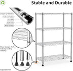 M MZG 1000 lbs Storage Shelving 4-Tier Utility Shelving Unit Steel Organizer Wire Rack for Home,Kitchen,Office,Chrome (13.7" D x 23.6" W x 53.4" H)