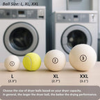 Wool Dryer Balls Laundry, XL(2.7") 12 Pack, Premium Fabric Softener Ball, Reusable, Anti Static, Chemical Free Natural Wool Balls for Dryer, Laundry Dryer Balls – 100% New Zealand Wool