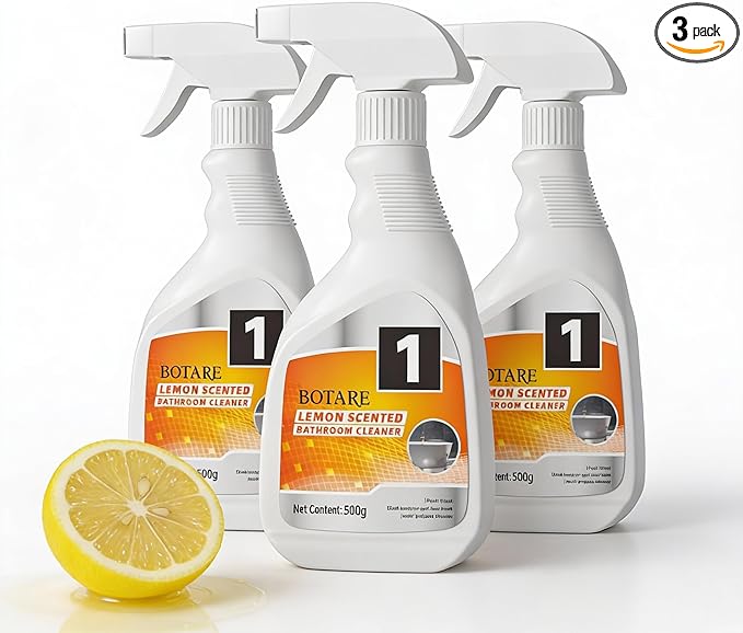 Botare Bathroom Shower Cleaner, Daily Household Powerful Cleaner Spray for Tile, Bathtub, Glass & Wall, Lemon Scent