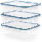 Snapware Food Storage Containers, Plastic, 8.5-Cup, Rectangular | Leakproof & Airtight | BPA-Free | Microwave & Dishwasher Safe | Pack of 6