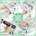10 Pack Vacuum Storage Bags, Space Saver Bags, Compression for Comforters and Blankets, Sealer Clothes Storage with Hand Pump. (2J/2L/3M/3S)